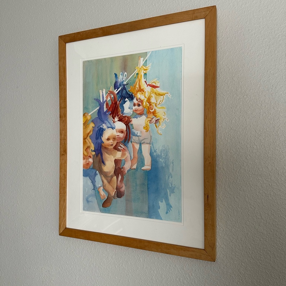 Original Betty Dennis Watercolor Painting Signed Framed Wall Art Simply